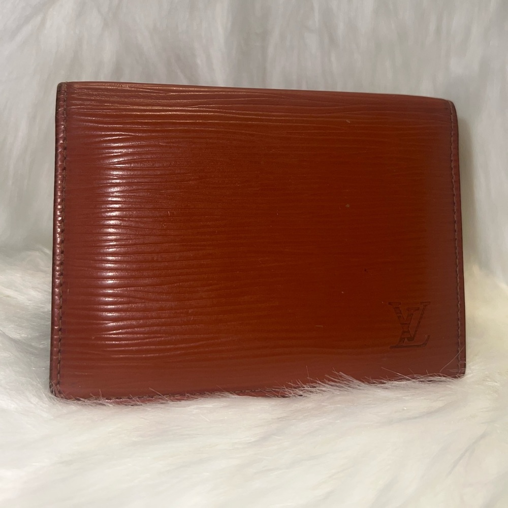 Authentic LOUIS VUITTON Epi Bifold Brown Card/ID Case